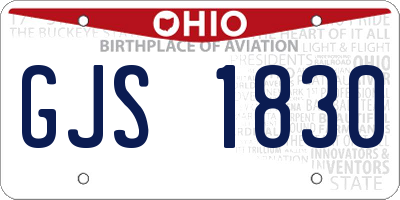 OH license plate GJS1830