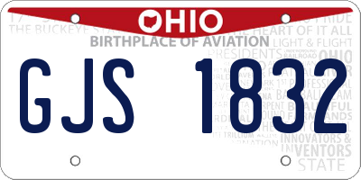 OH license plate GJS1832