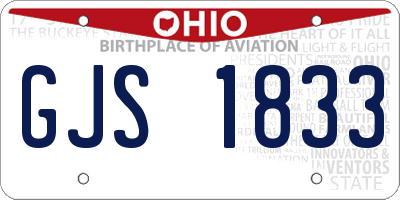 OH license plate GJS1833