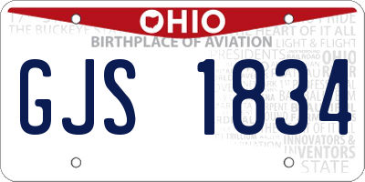 OH license plate GJS1834