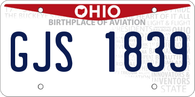OH license plate GJS1839