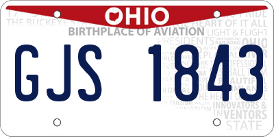 OH license plate GJS1843