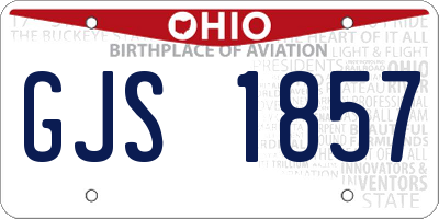 OH license plate GJS1857