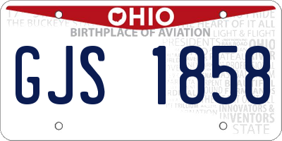 OH license plate GJS1858