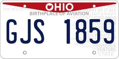 OH license plate GJS1859