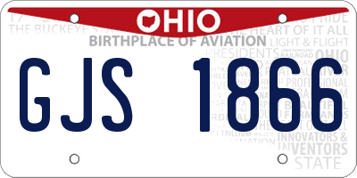 OH license plate GJS1866