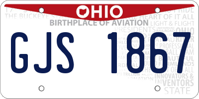 OH license plate GJS1867