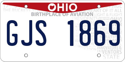 OH license plate GJS1869