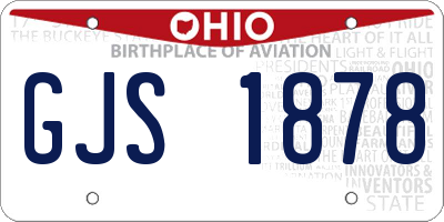 OH license plate GJS1878