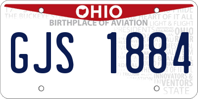 OH license plate GJS1884