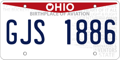 OH license plate GJS1886