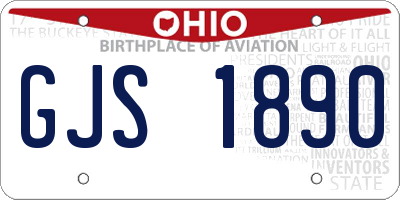 OH license plate GJS1890