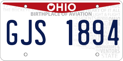 OH license plate GJS1894