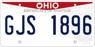 OH license plate GJS1896