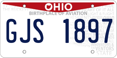 OH license plate GJS1897