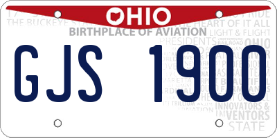 OH license plate GJS1900