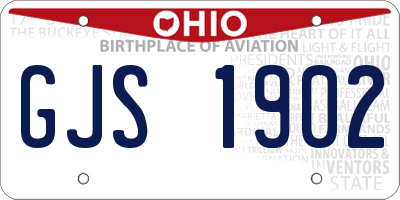 OH license plate GJS1902