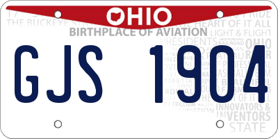 OH license plate GJS1904