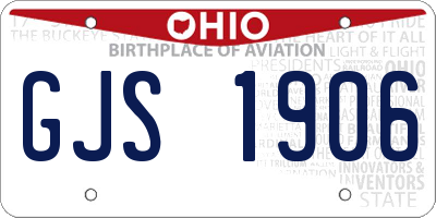 OH license plate GJS1906
