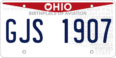 OH license plate GJS1907