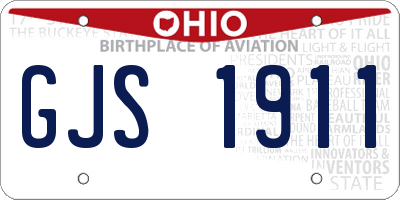 OH license plate GJS1911