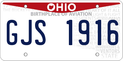 OH license plate GJS1916
