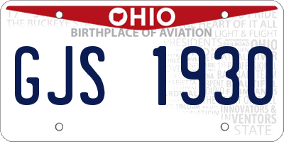 OH license plate GJS1930