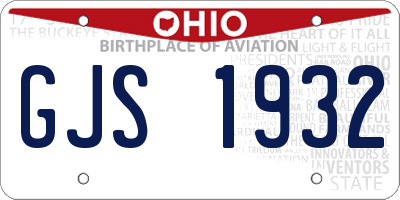 OH license plate GJS1932