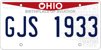 OH license plate GJS1933