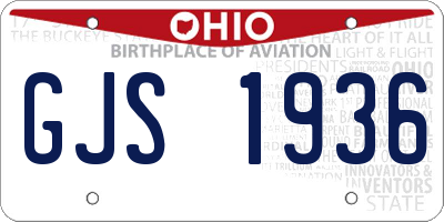 OH license plate GJS1936