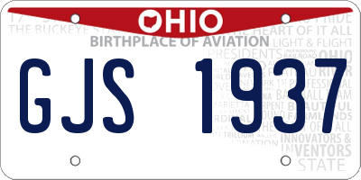 OH license plate GJS1937