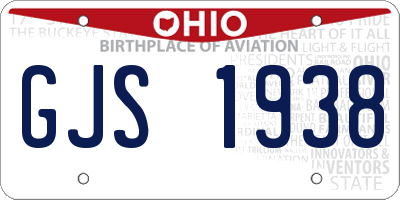 OH license plate GJS1938
