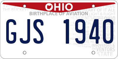OH license plate GJS1940