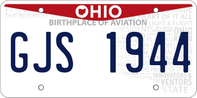 OH license plate GJS1944