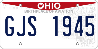 OH license plate GJS1945