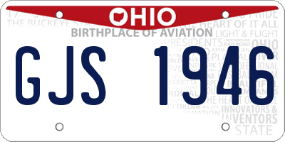 OH license plate GJS1946