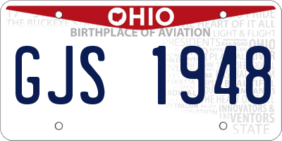 OH license plate GJS1948