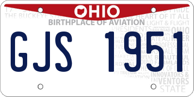 OH license plate GJS1951