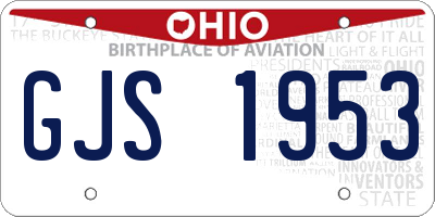 OH license plate GJS1953