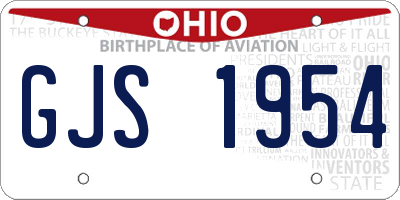 OH license plate GJS1954