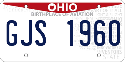 OH license plate GJS1960