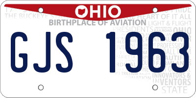 OH license plate GJS1963