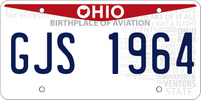 OH license plate GJS1964