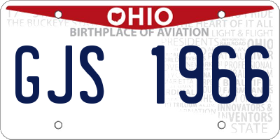 OH license plate GJS1966