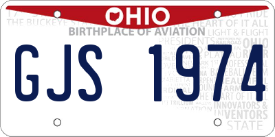OH license plate GJS1974