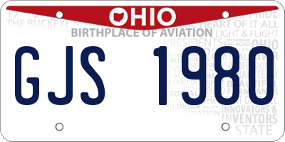 OH license plate GJS1980