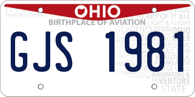 OH license plate GJS1981