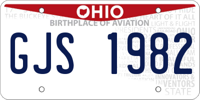 OH license plate GJS1982
