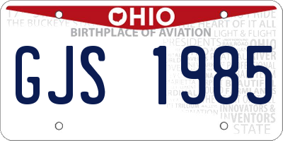 OH license plate GJS1985