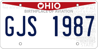 OH license plate GJS1987